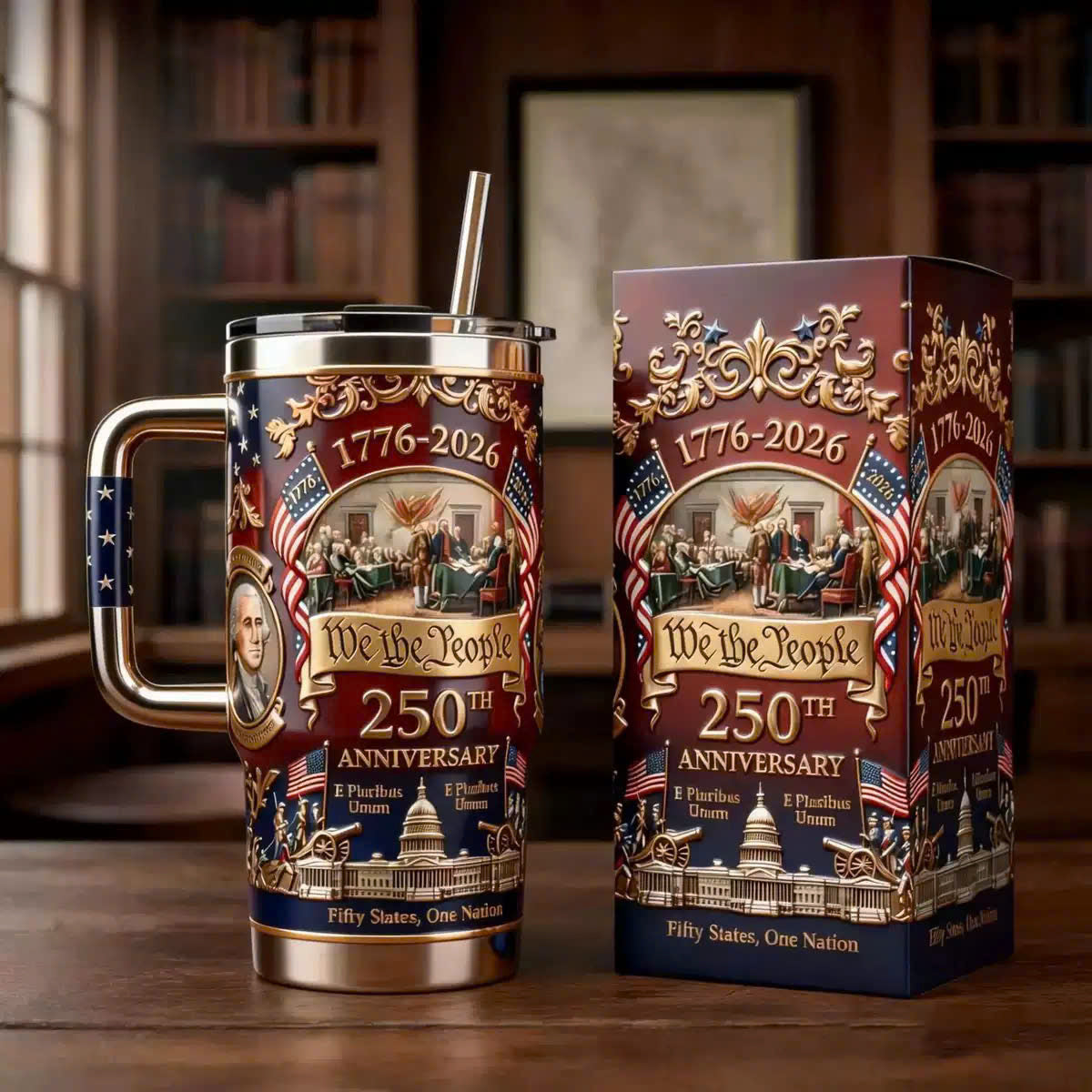 U.S. 250th Anniversary Commemorative Travel Tumbler (1776-2026)