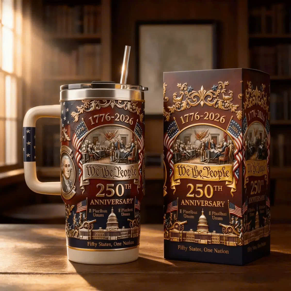 U.S. 250th Anniversary Commemorative Travel Tumbler (1776-2026)